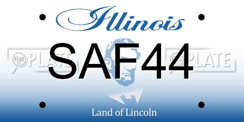 SAF44 Illinois License Plate