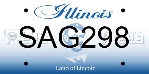 SAG298 Illinois License Plate