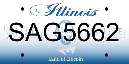 SAG5662 Illinois License Plate