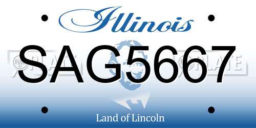 SAG5667 Illinois License Plate