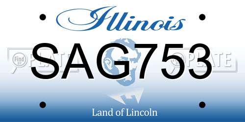 SAG753 Illinois License Plate