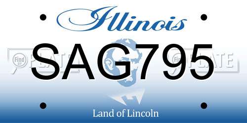 SAG795 Illinois License Plate