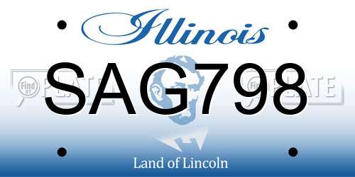 SAG798 Illinois License Plate