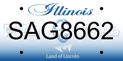 SAG8662 Illinois License Plate