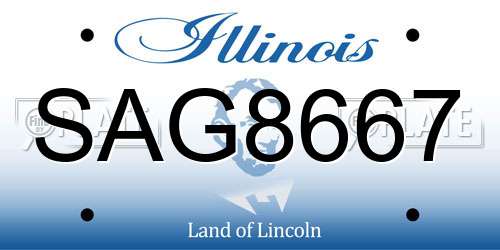 SAG8667 Illinois License Plate