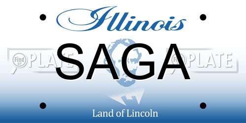 SAGA Illinois License Plate