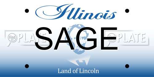 SAGE Illinois License Plate