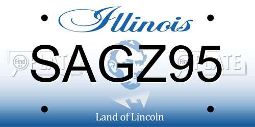 SAGZ95 Illinois License Plate
