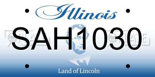 SAH1030 Illinois License Plate
