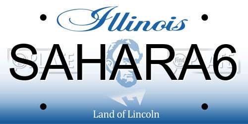 SAHARA6 Illinois License Plate