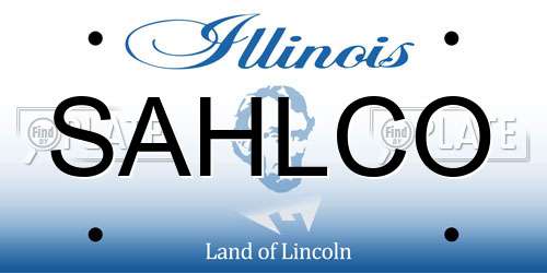 SAHLCO Illinois License Plate