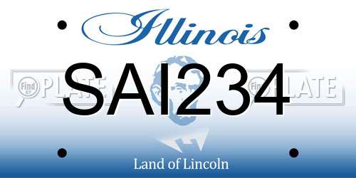 SAI234 Illinois License Plate