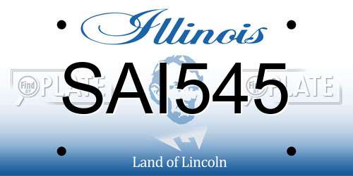 SAI545 Illinois License Plate