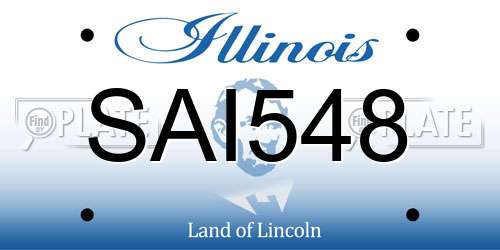 SAI548 Illinois License Plate