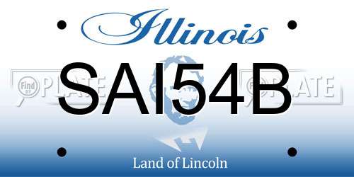 SAI54B Illinois License Plate