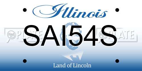 SAI54S Illinois License Plate