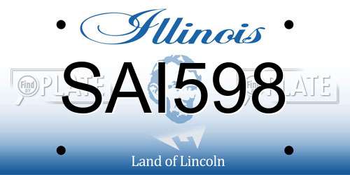 SAI598 Illinois License Plate