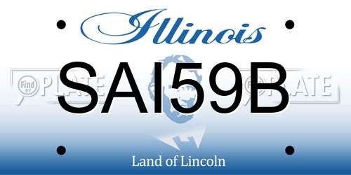 SAI59B Illinois License Plate