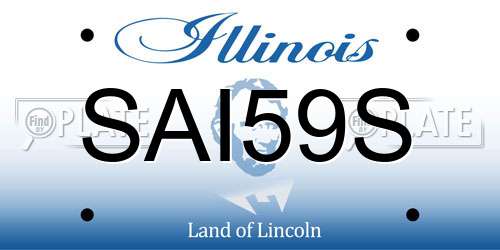 SAI59S Illinois License Plate