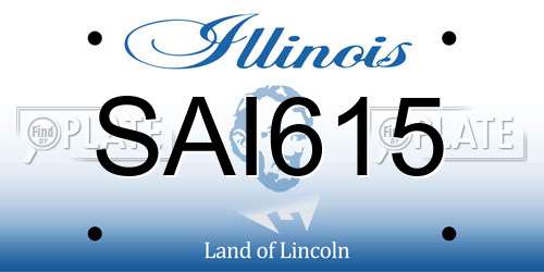 SAI615 Illinois License Plate