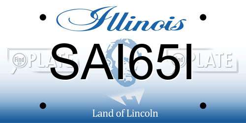 SAI65I Illinois License Plate