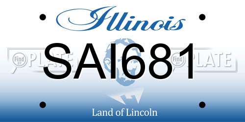 SAI681 Illinois License Plate