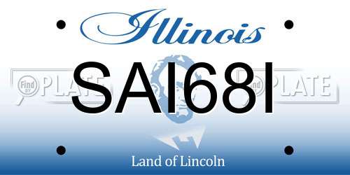SAI68I Illinois License Plate