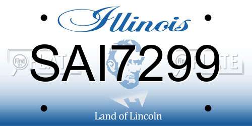 SAI7299 Illinois License Plate
