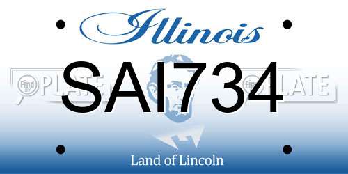SAI734 Illinois License Plate