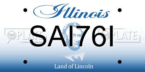 SAI76I Illinois License Plate