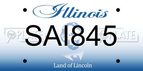 SAI845 Illinois License Plate