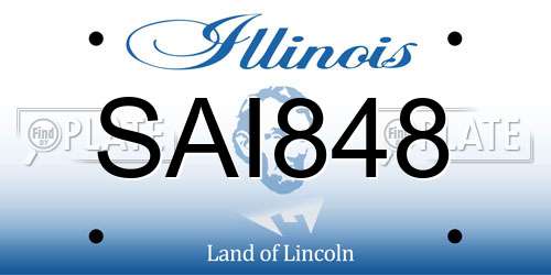 SAI848 Illinois License Plate