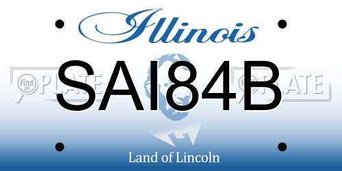 SAI84B Illinois License Plate