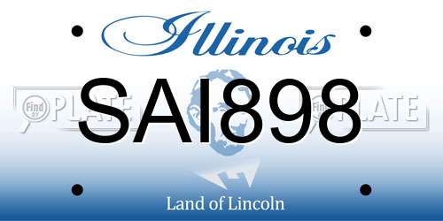 SAI898 Illinois License Plate
