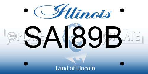 SAI89B Illinois License Plate