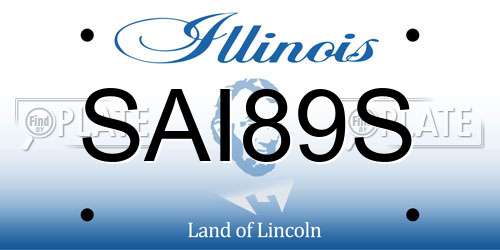 SAI89S Illinois License Plate