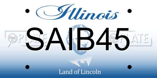 SAIB45 Illinois License Plate