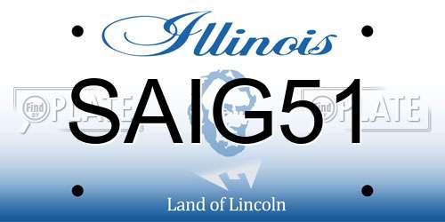 SAIG51 Illinois License Plate