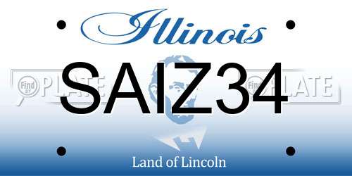 SAIZ34 Illinois License Plate