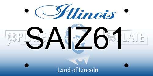 SAIZ61 Illinois License Plate