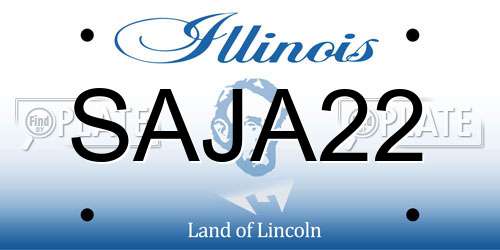 SAJA22 Illinois License Plate