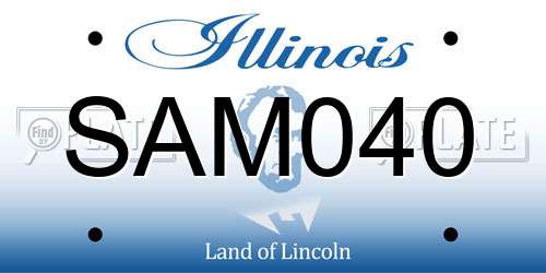 SAM040 Illinois License Plate