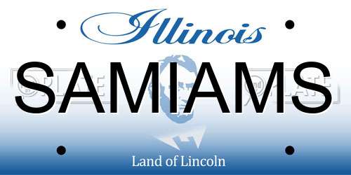 SAMIAMS Illinois License Plate