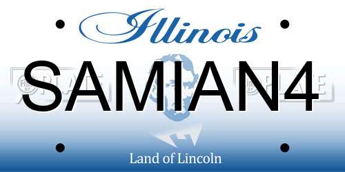 SAMIAN4 Illinois License Plate
