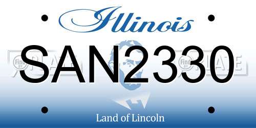 SAN2330 Illinois License Plate