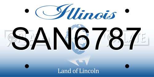 SAN6787 Illinois License Plate