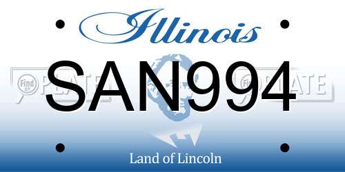 SAN994 Illinois License Plate