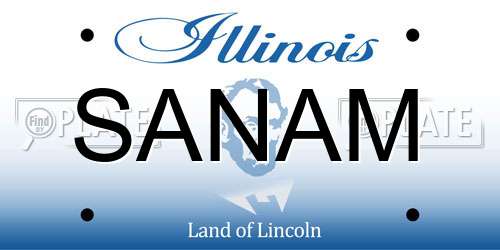 SANAM Illinois License Plate