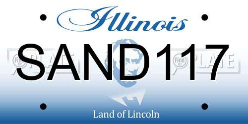 SAND117 Illinois License Plate