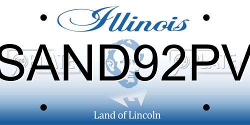 SAND92PV Illinois License Plate